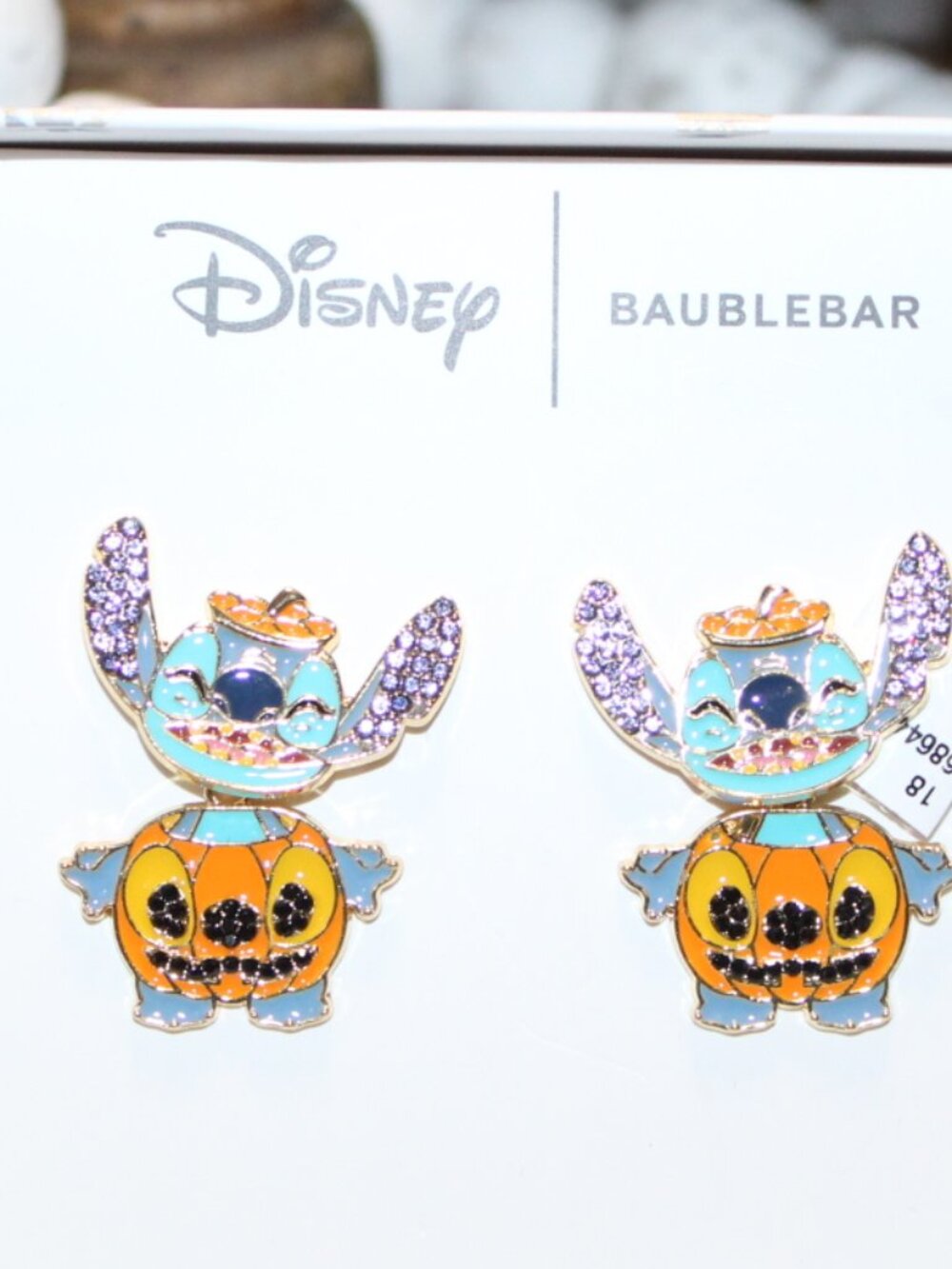 NWT BaubleBar Stitch pumpkin earrings  FUN! - Picture 5 of 7
